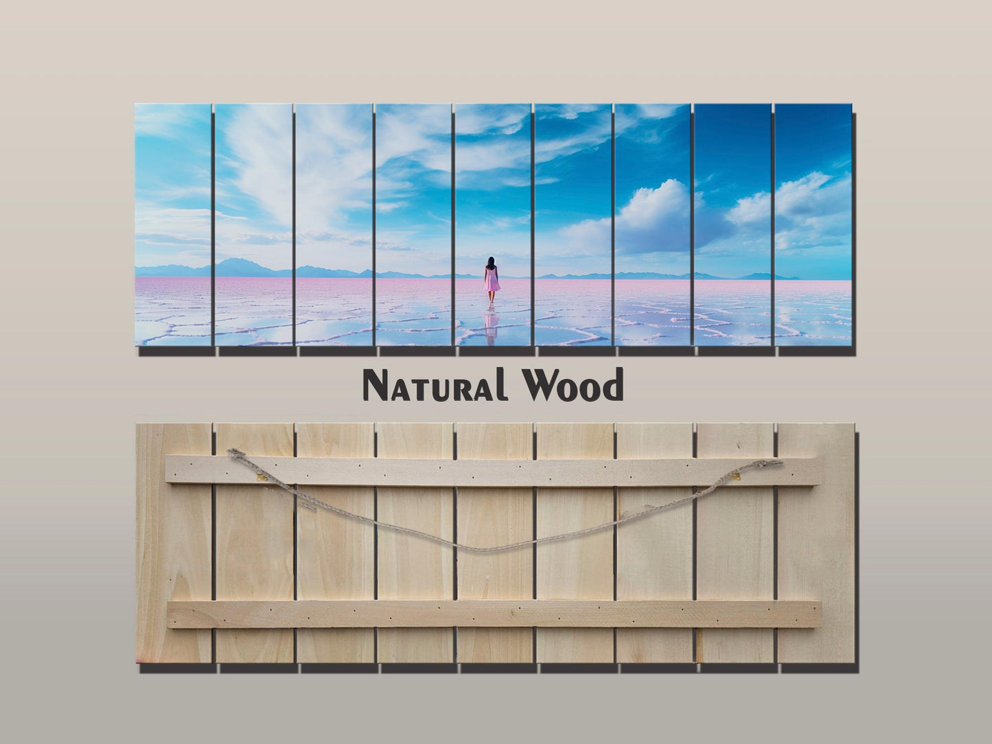 Salar de Uyuni Wood Art – Bolivia Wall Decor | Large Rustic Wood Wall Art
