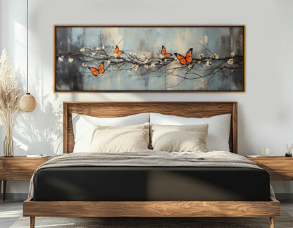 Butterflies Canvas Print – White Blossom Art On Gallery Wrapped Canvas | Ready to Hang