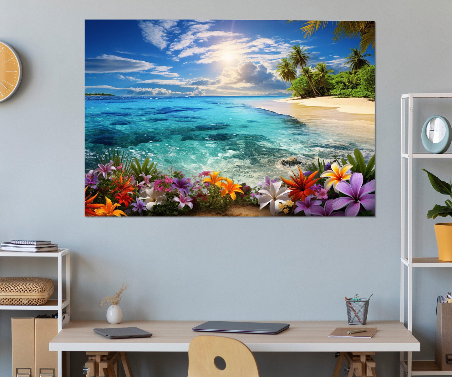 Beach Canvas Print - Framed Coastal Wall Art | Ready to Hang, Large Gallery Wrapped