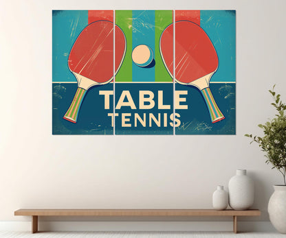 Vintage Table Tennis Art - Framed Ping Pong Painting | Player & Coach Gift Canvas Print