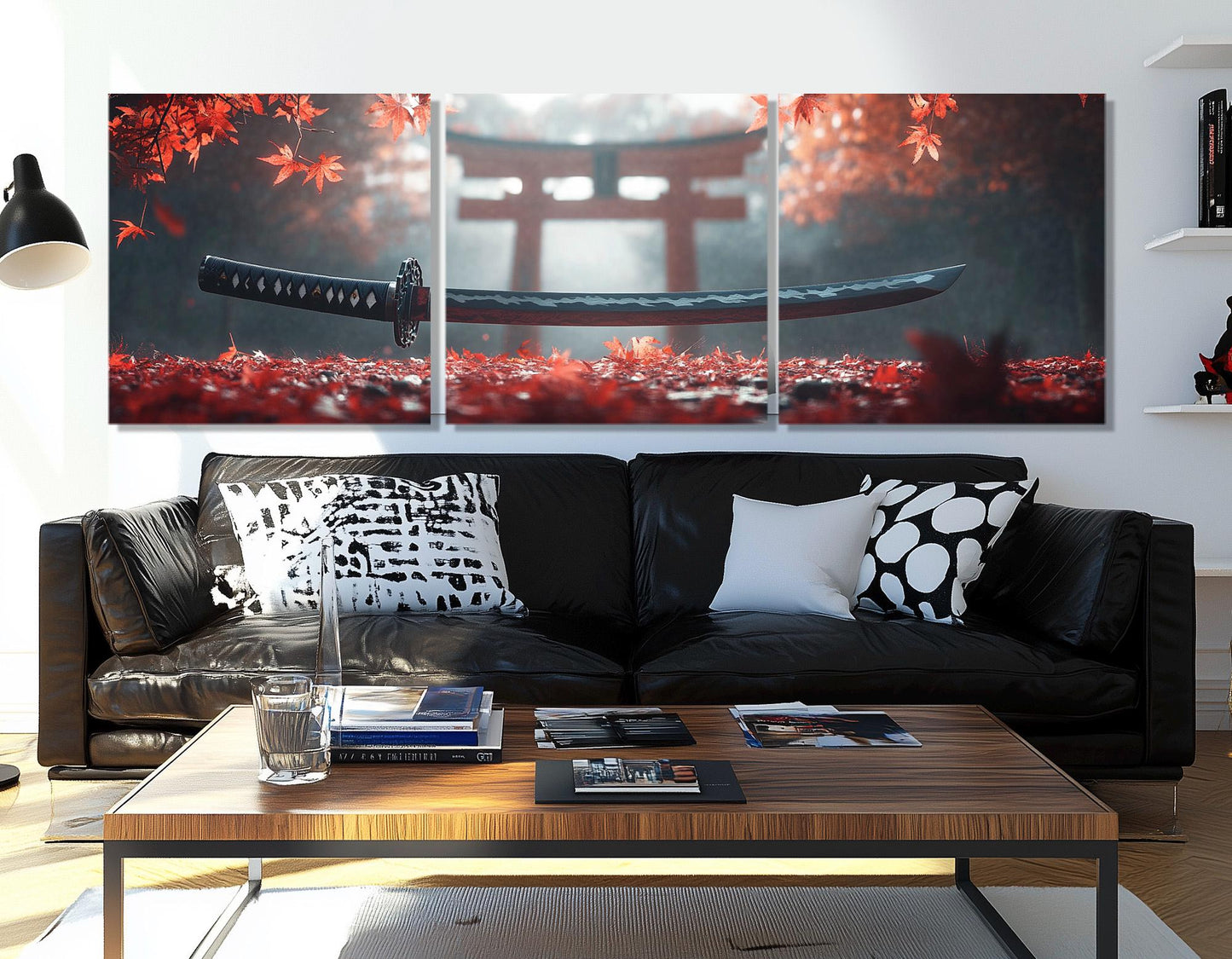 Japanese Katana Canvas | Samurai Sword Art on Cotton Gallery Wrapped Canvas Print
