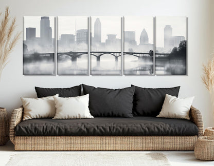 Columbus Canvas Print – Large Gallery Wrapped Cotton Canvas | Abstract City Artwork