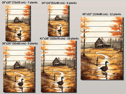 Rustic Farm Wall Art – Natural Wood Print | Farmhouse Rustic Decor