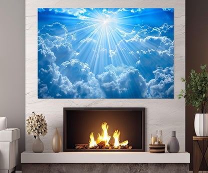 Sky Canvas Print – Heavenly Light Beams on Cotton Canvas, Ready to Hang Art