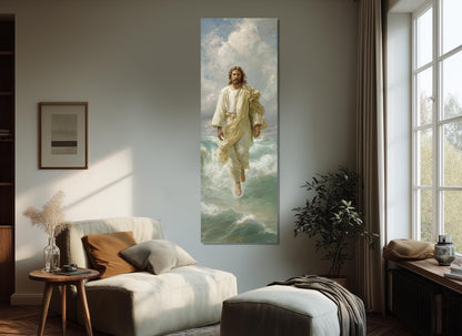 Jesus Walking Canvas Print - Divine Wall Art | Framed & Ready to Hang