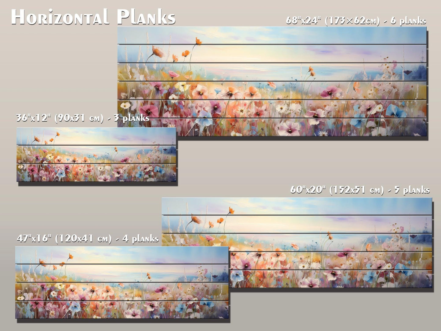 Wildflowers Wood Art – Large Floral Wood Wall Art | Rustic Farmhouse Style Decor
