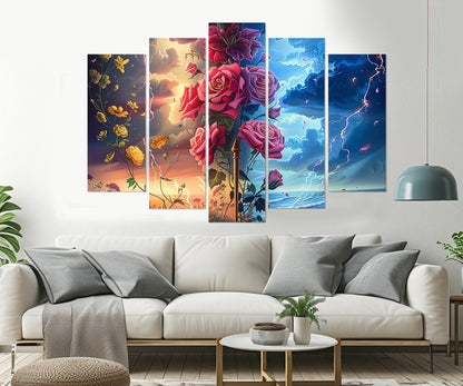 Abstract Rose Canvas Print – Floral Wall Art | Framed Gallery Wrapped Cotton Canvas