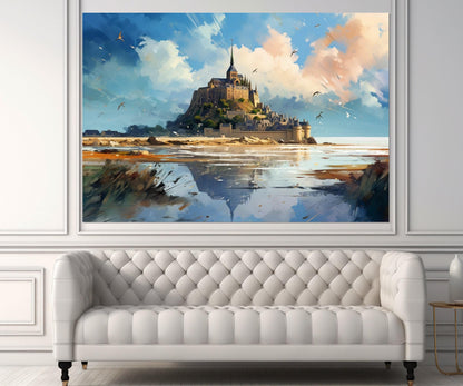 Mont-Saint-Michel Canvas Print – France Wall Art | Gallery Wrapped Cotton Canvas