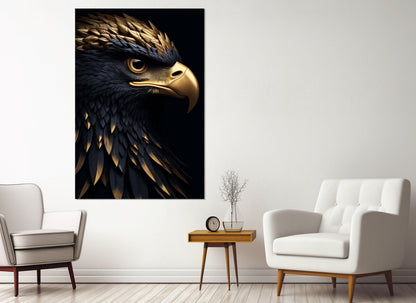 Gold Feathers Canvas Print – Abstract Eagle Art | Framed & Ready to Hang