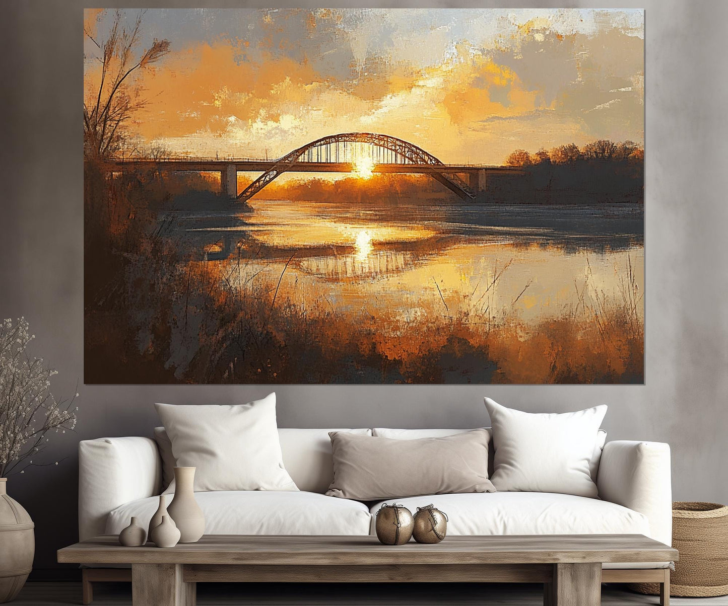 Arkansas Wall Art – Scenic Bridge Canvas Print | Framed Cotton Canvas Decor