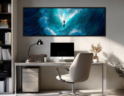 Surfer Canvas Print - Life Waves Painting | Framed Coastal Home Decor Art