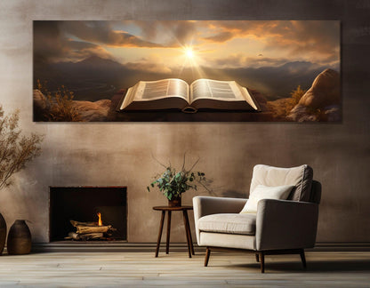 Holy Bible Canvas Print – Framed Bible Art | Ready to Hang Religious Wall Decor