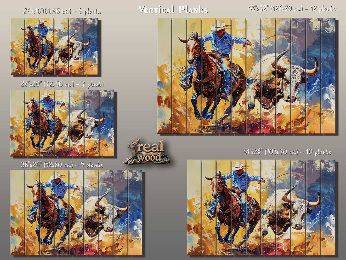 Cowboy Wood Wall Art – Rustic Farmhouse Decor | Wooden Wall Art Plank Print