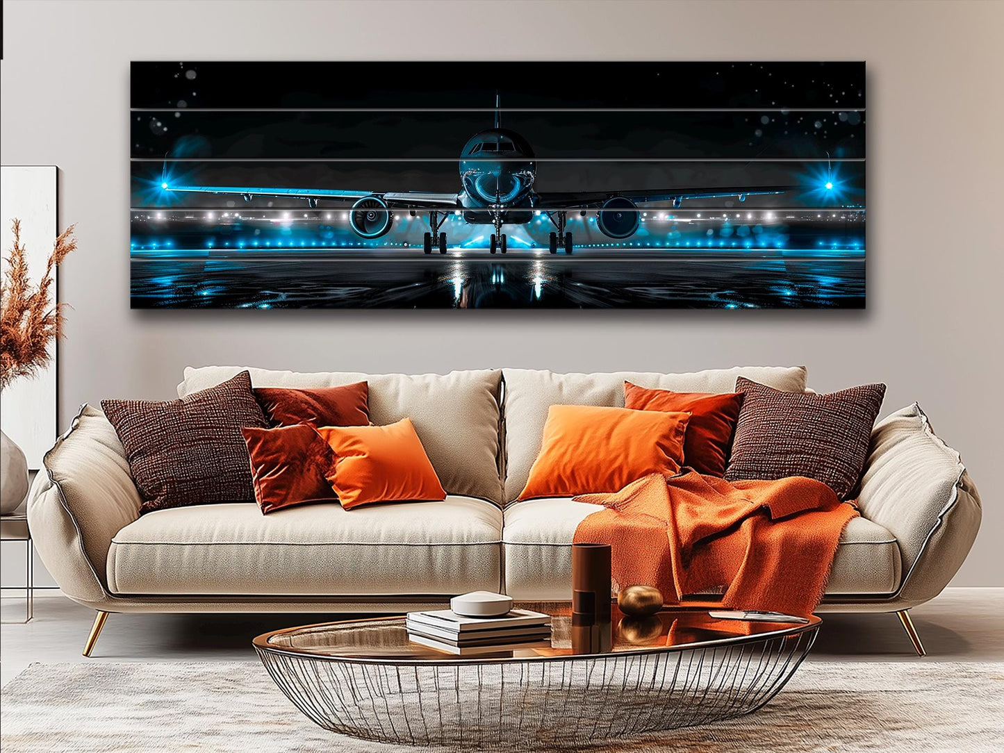 Wood Wall Art - Large Aircraft Wall Art Print on Wood Planks | Pilot Gift Idea