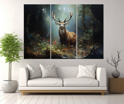 Deer Forest Canvas Print – Wildlife Wall Art | Framed Cotton Canvas Ready to Hang