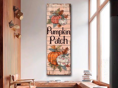 Pumpkin Patch Sign – Rustic Wood Art | Farmhouse Autumn Wall Decor, Cozy Fall Home
