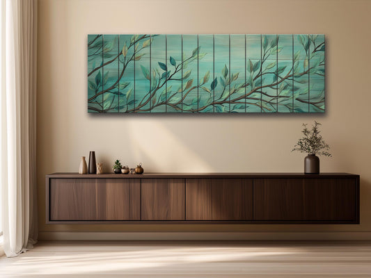 Wood Wall Art – Large Rustic Wildflower Print on Smooth Linden Planks