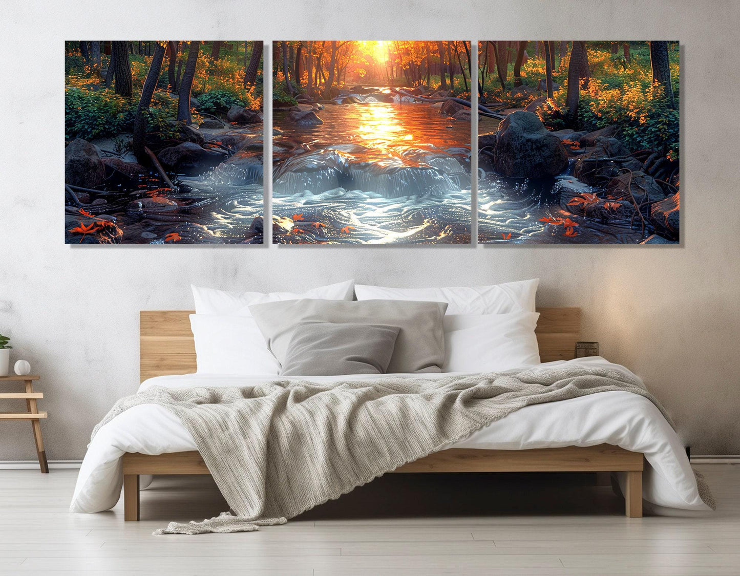 Sunset River Canvas - Large Scenic River Artwork | Framed Canvas Art Ready to Hang