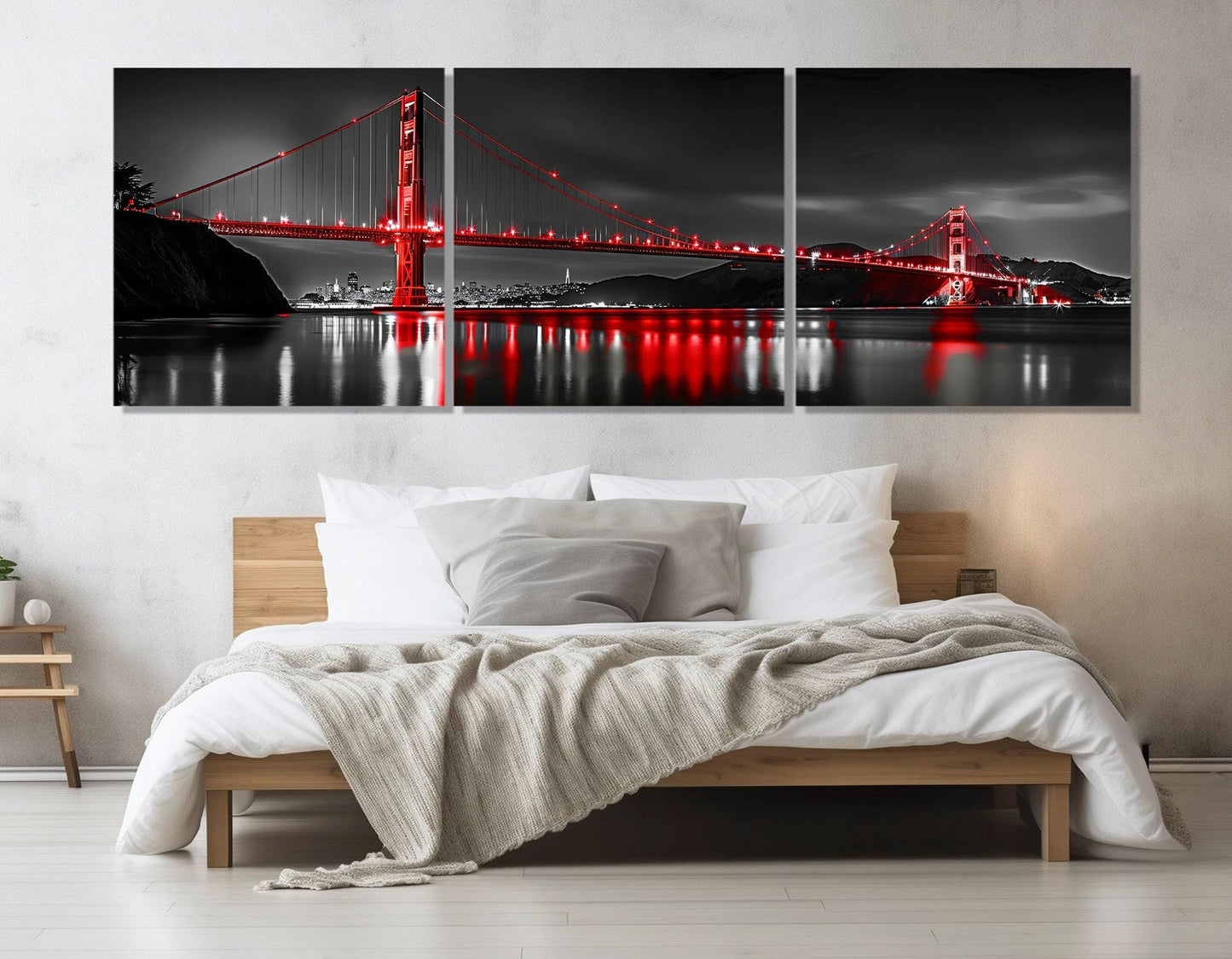 San Francisco Canvas Print - Urban Landscape Art, Golden Gate Bridge Wall Decor, Framed Canvas
