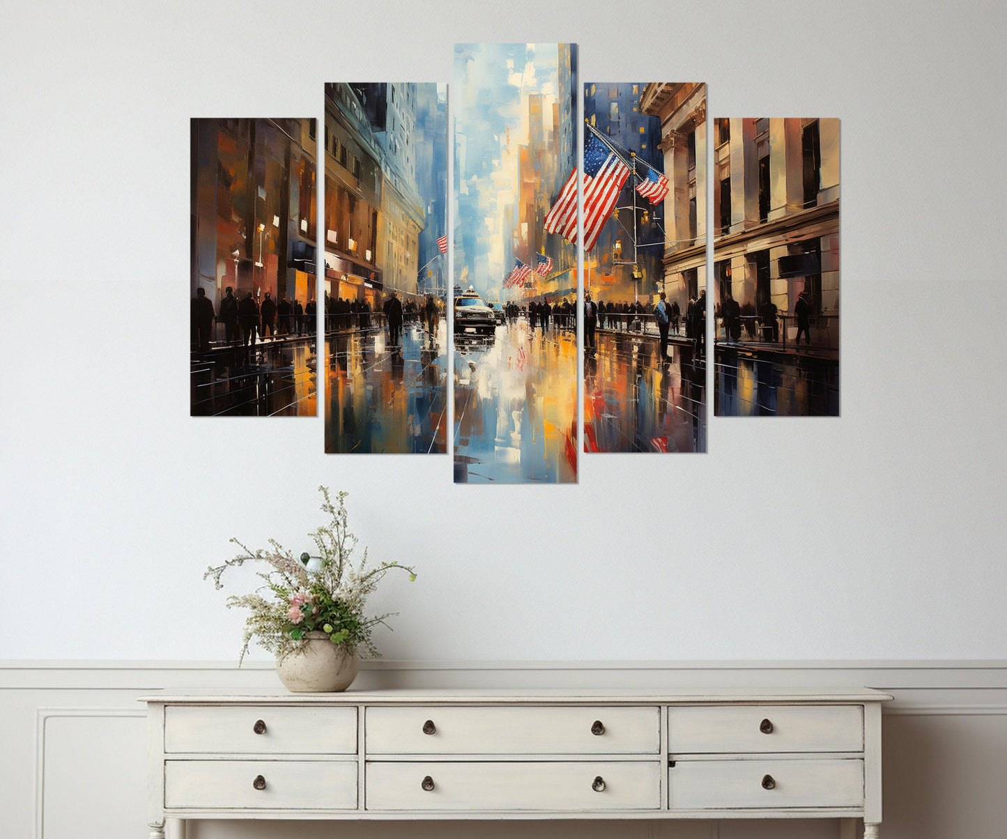 Wall Street Canvas Print - New York Wall Art | Framed Cotton Canvas Ready to Hang