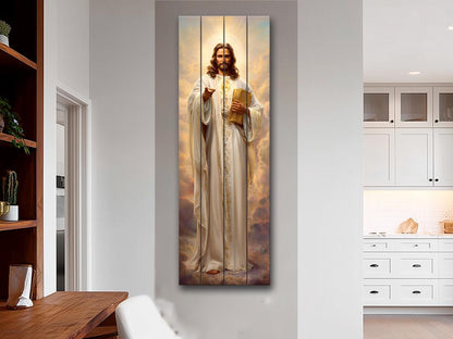 Jesus Christ Wall Art – Sacred Wood Print | Christian Wall Decor on Linden Wood