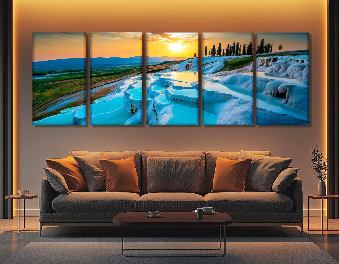 Pamukkale Canvas Print - Framed Floating Frame Canvas | Large Wall Decor, Ready to Hang