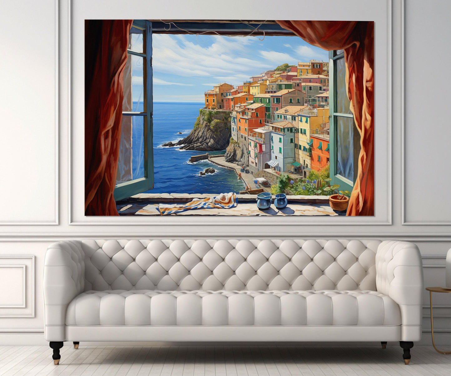 Riomaggiore Canvas Print – Cinque Terre Painting | Framed Canvas Art, Ready to Hang