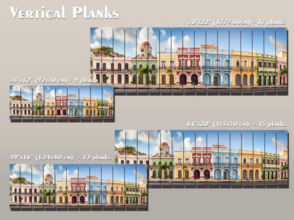 Puerto Rico Wood Wall Art – Rustic San Juan Wall Decor with Abstract Wood Plank Design