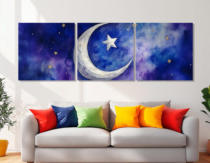 Islamic Canvas Print – Abstract Crescent Wall Art | Framed & Ready to Hang