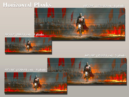 Richard Lionheart Crusader Battle Print on Wood