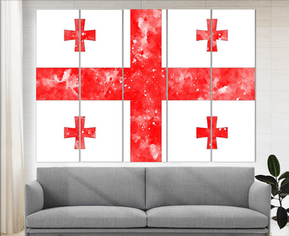 Georgia Flag Canvas Print - Framed Cotton Canvas Art | Ready to Hang Wall Decor