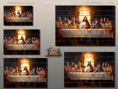 Last Supper Wood Art – Rustic Christian Wall Art Printed on Wood Planks