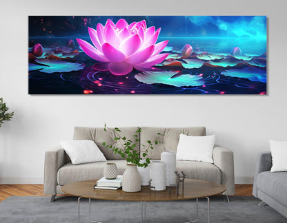 Lotus Flower Canvas Print – Abstract Floral Wall Decor | Framed, Ready to Hang