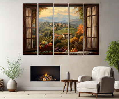 Tuscany Canvas Print – Open Window Painting | Framed Canvas Print, Ready to Hang Art