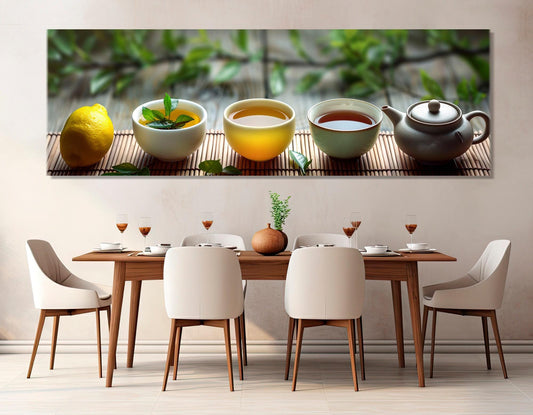 Large Tea Canvas Print, Kitchen Wall Art, Tea Ceremony Painting, Kitchen Wall Decor, Tea Wall Art, Tea Lover Gift, Framed and Ready to Hang