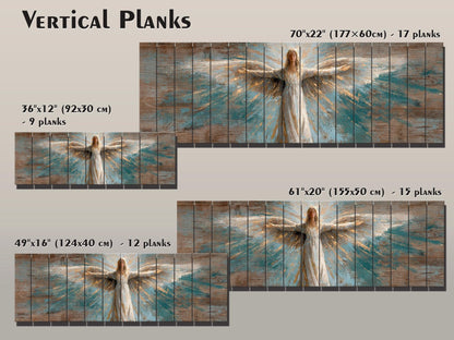 Angel Wood Wall Art – Rustic Christian Art | Handcrafted Wooden Angel Decor Print on Wood