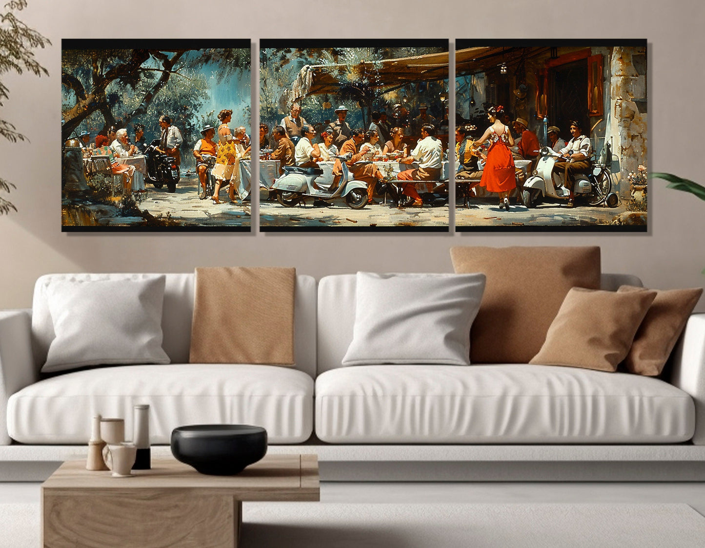 Vespa Club Canvas - Birthday Party Abstract Canvas Print | Framed, Ready to Hang