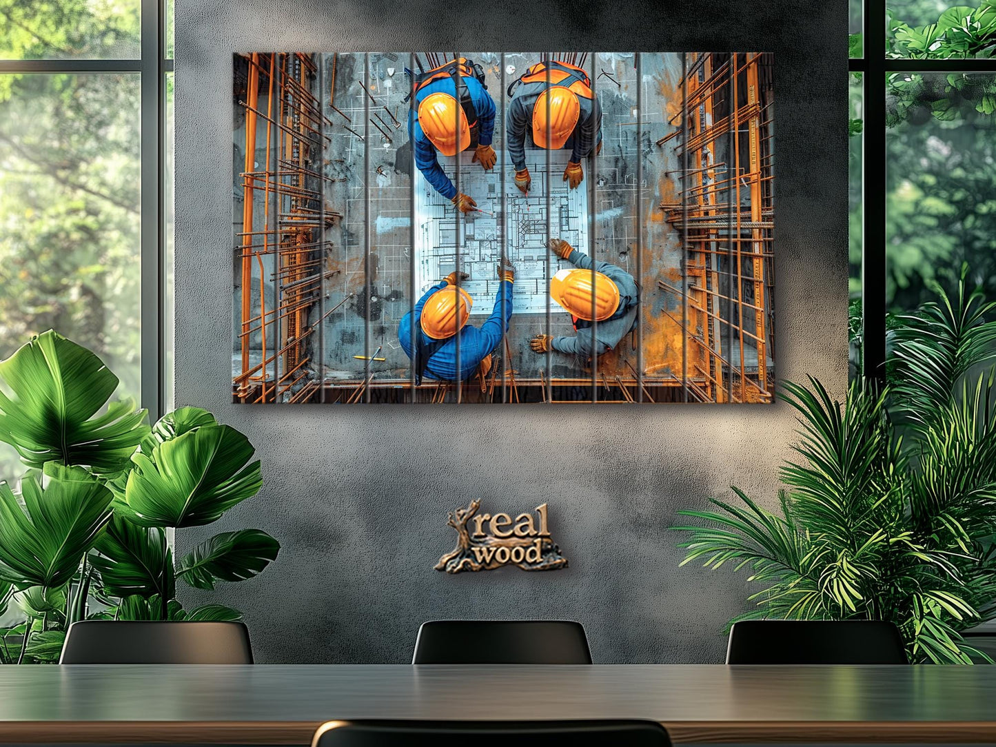 Architect Wood Wall Art – Natural Wood Wall Decor | Builder Gift Idea On Wood