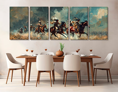 Native Americans Canvas Art – Framed Canvas Print Ready to Hang | Tribal Wall Decoration