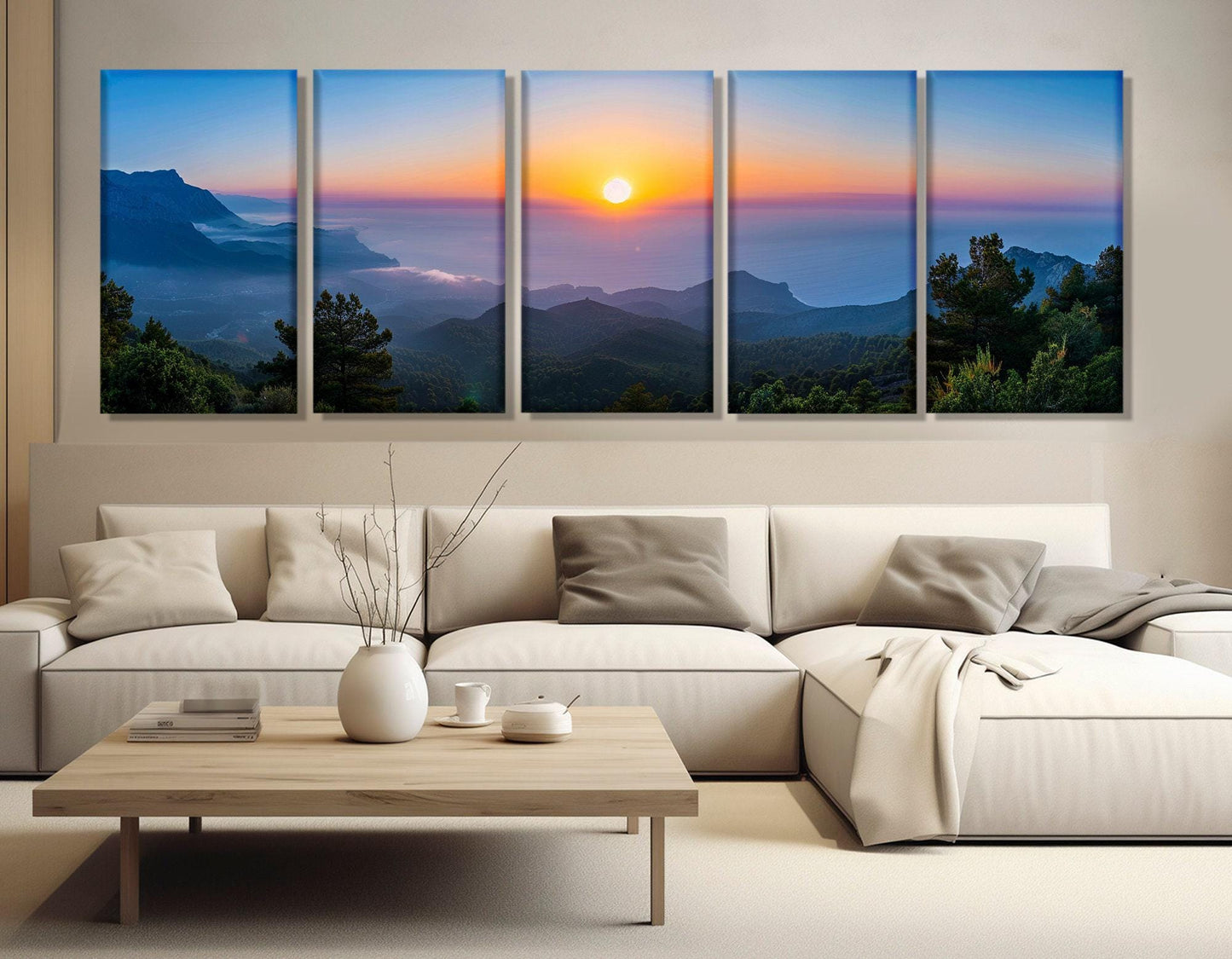 Sunset Canvas Print - Scenic Ocean Sunset with Gallery Wrapped Cotton Canvas Art