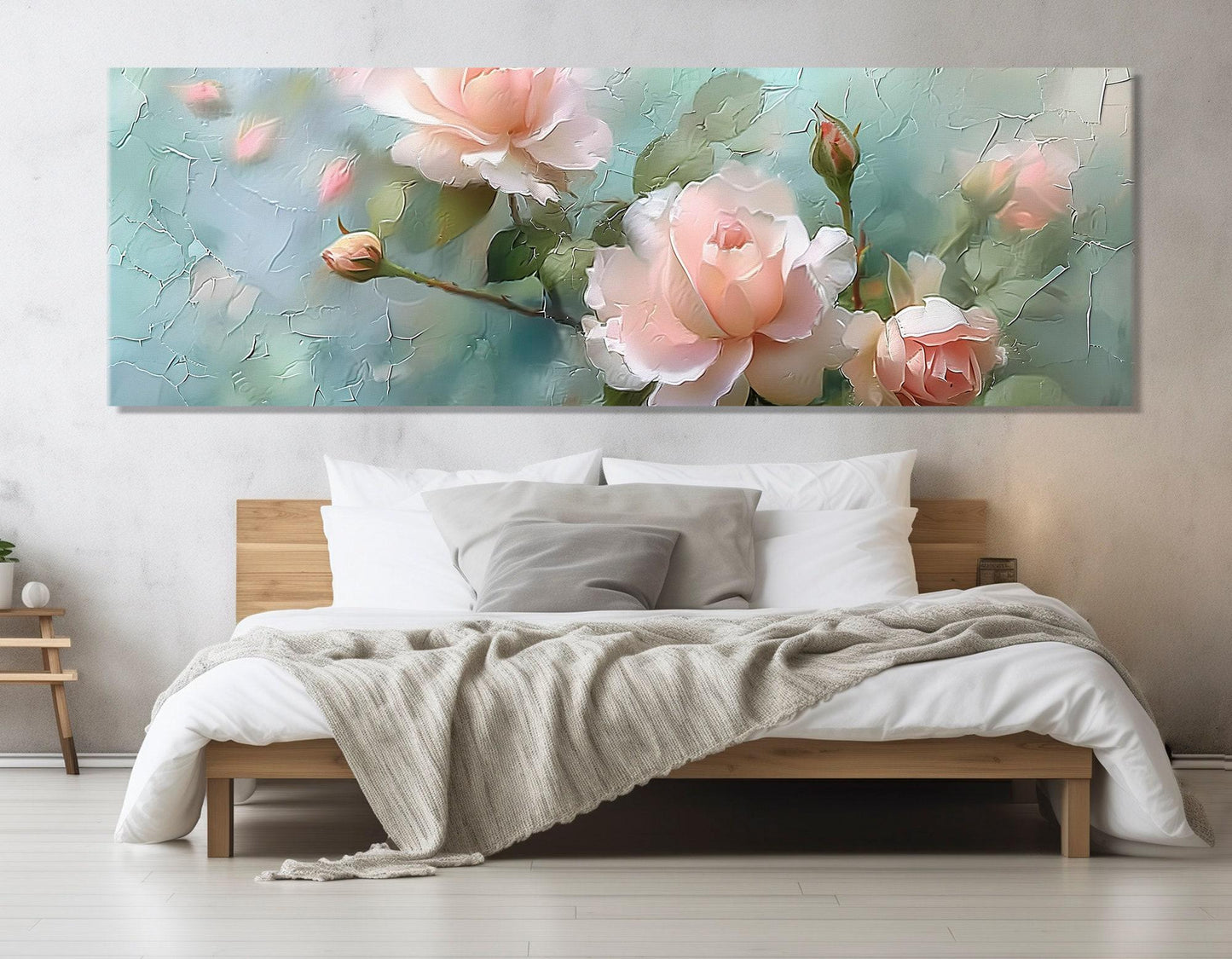 Roses Canvas Print – Impressionist Wall Art | Soft Colors Rose Framed Decor