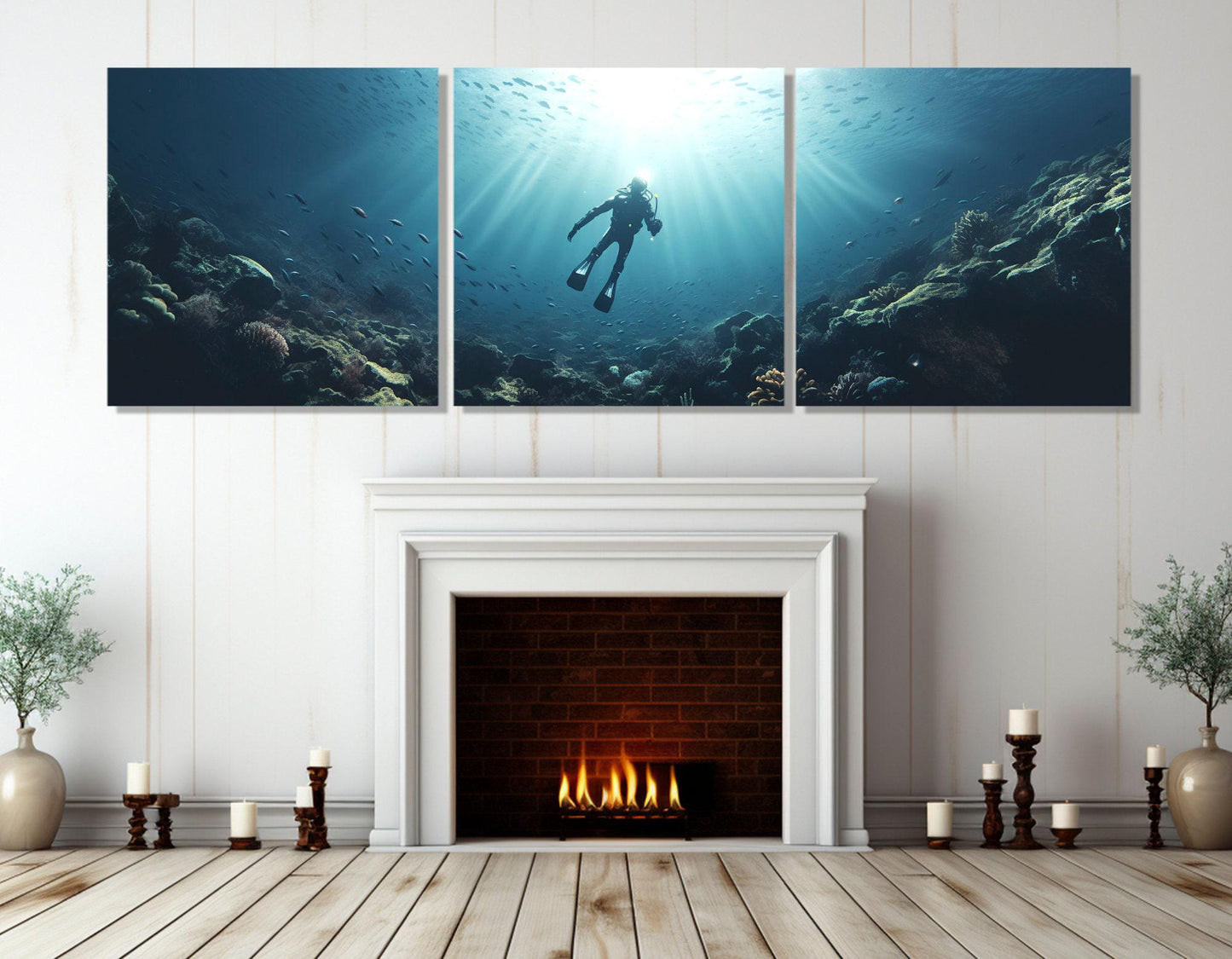 Diving Canvas Print – Large Underwater Wall Art | Ready To Hang Gallery Wrapped Canvas