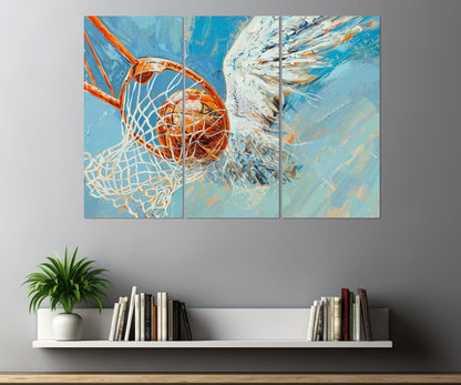 Abstract Basketball Painting – Framed Basketball Wall Art Canvas Print Ready to Hang