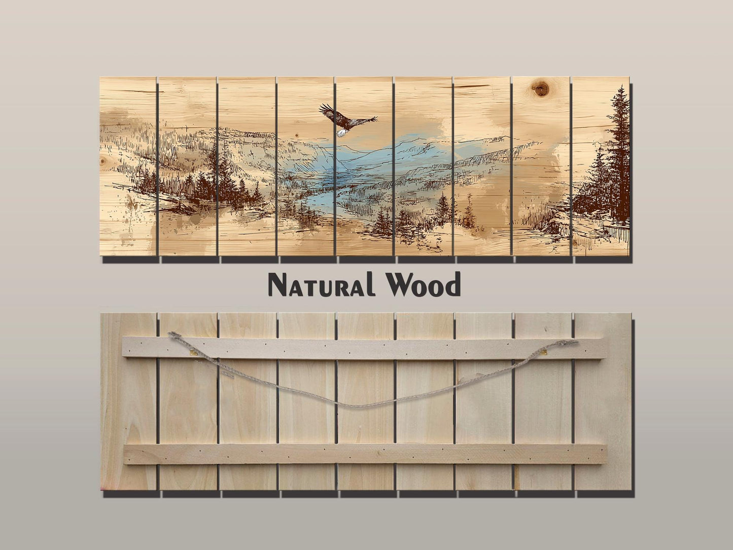 Bald Eagle Wood Art – Mountain Valley Wall Art | Rustic Cabin Decor