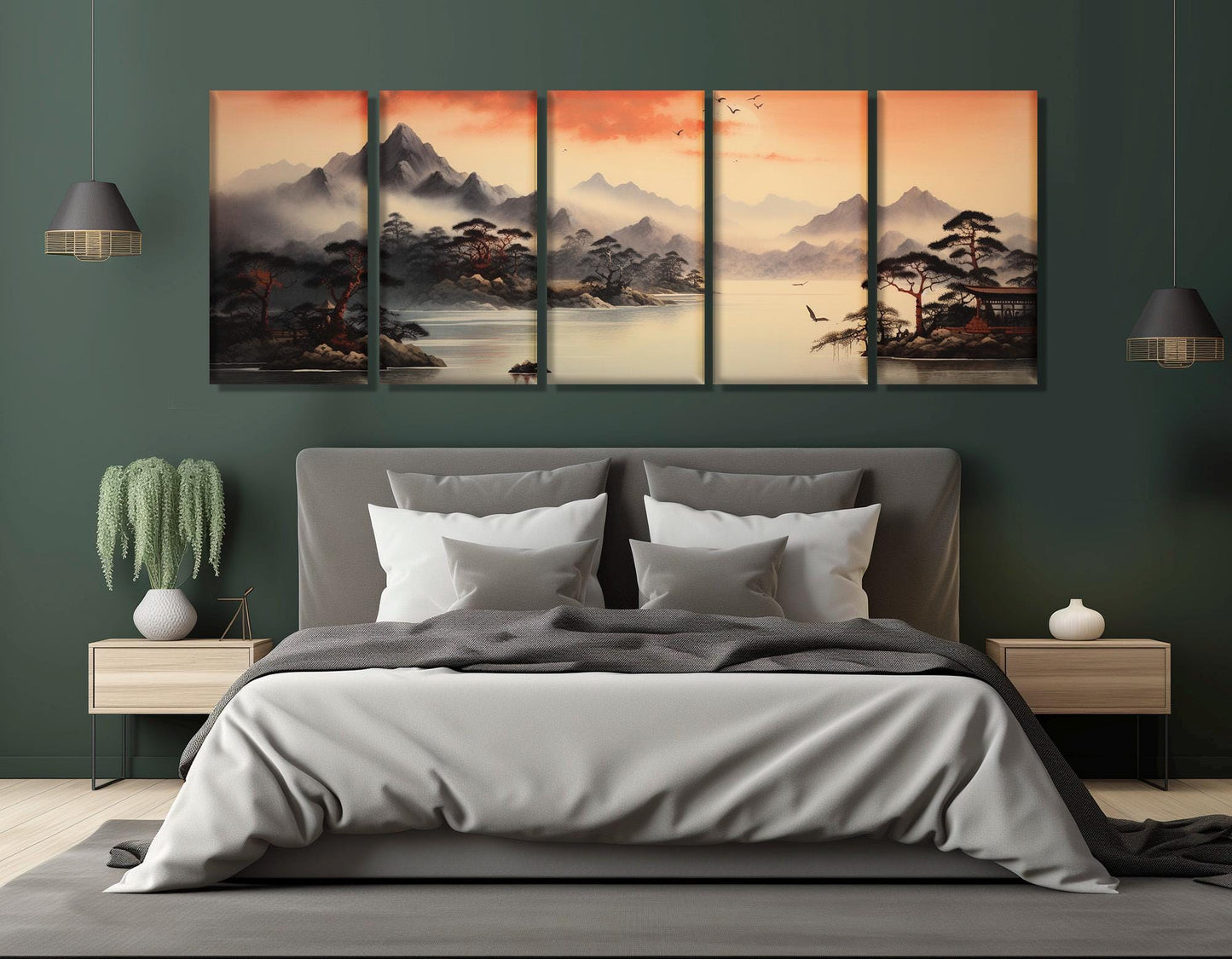 Asian Nature Canvas Print – Soft Tones Wall Art | Framed & Ready to Hang