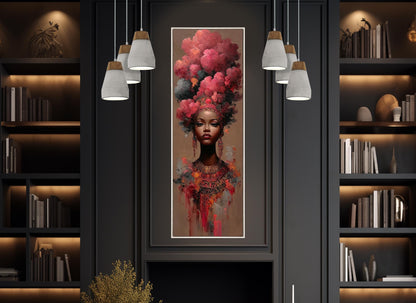 African Woman Portrait Canvas – Framed Canvas Print | Tribal Wall Art, Ready to Hang