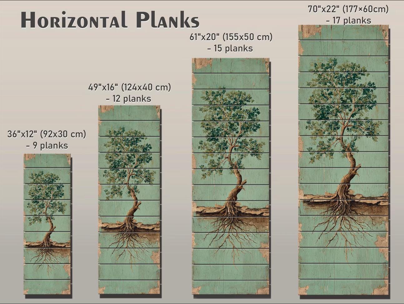 Rustic Tree Painting – Wood Wall Art With Exposed Roots & Nature Wall Decor