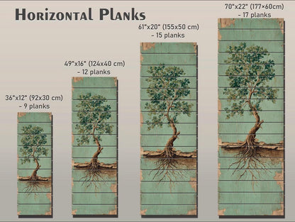 Rustic Tree Painting – Wood Wall Art With Exposed Roots & Nature Wall Decor