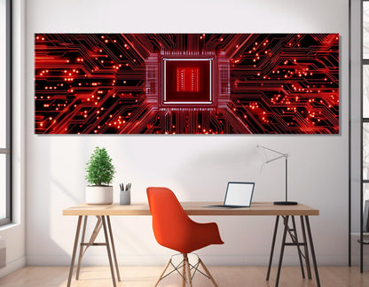 Technology Wall Art – Microchip Canvas Print | Minimalist Tech Art on Cotton Canvas