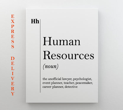 Human Resources Canvas Art – HR Office Decor | Recruiter Wall Art & New Job Gift Idea